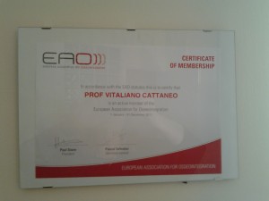 CERTIFICATE OF MEMBERSHIP EAO del Prof. Vitaliano Cattaneo