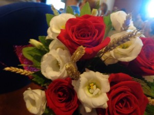 Blumen für die Absolventin Mutter